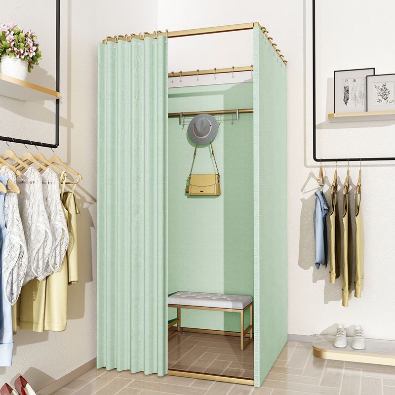 Tienda de ropa, centro comercial, vestuario de ensamblaje, sala de prueba móvil simple, cortina de puerta, piso, estante de exhibición portátil, vestuario