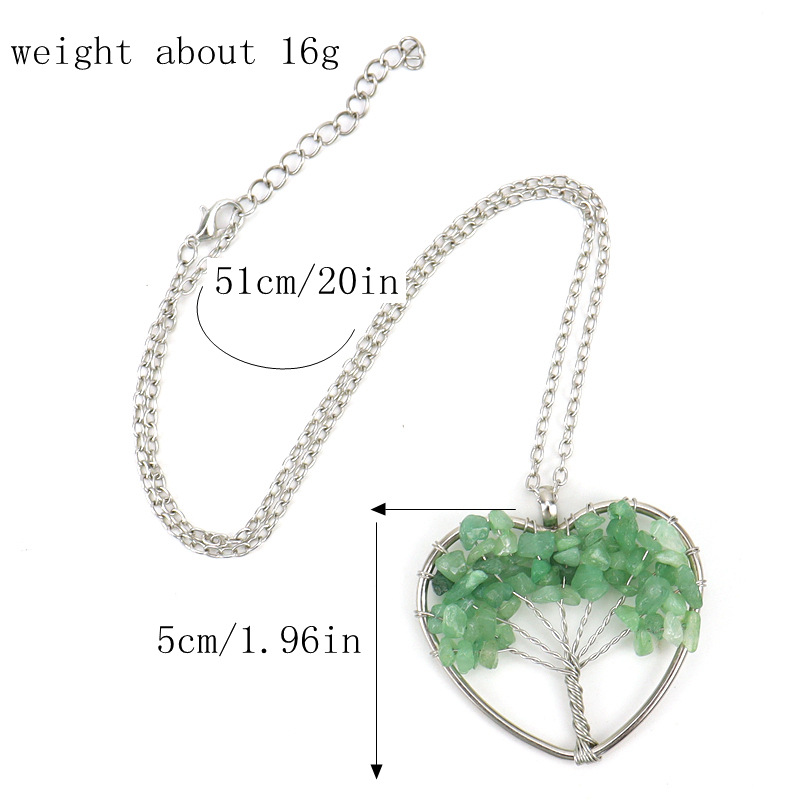 21g Weight Pendant Necklace Classification Fashion Tree Heart Shape Artificial Crystal Copper Beaded Hollow Out Pendant Necklace 1 Piece