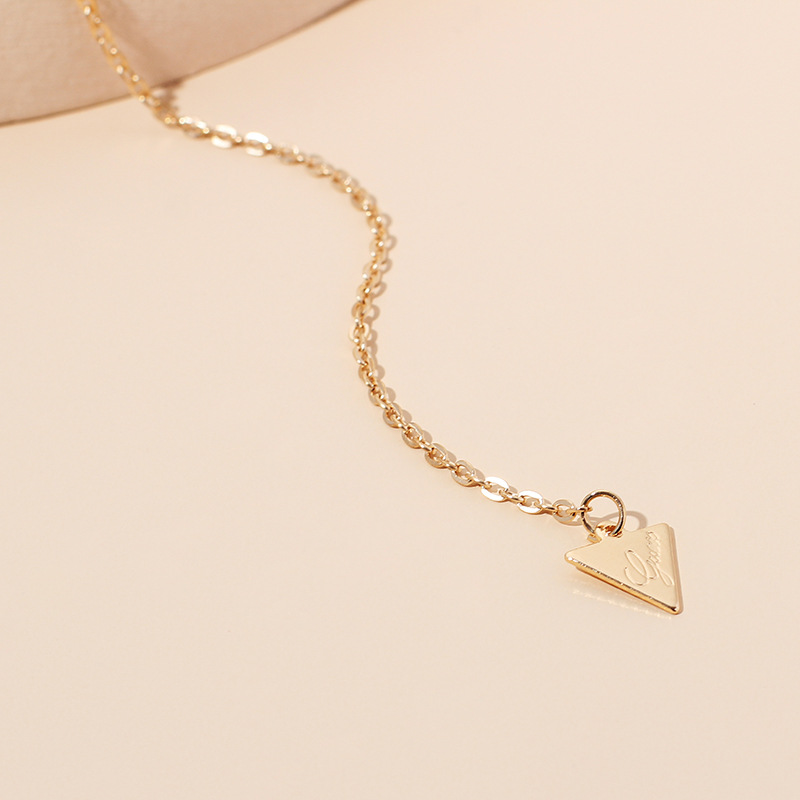 6g Weight Necklace Classification Wedding, Travel Occasion Women'S Gender Gold Color New Geometric Triangle Tassel Necklace 5