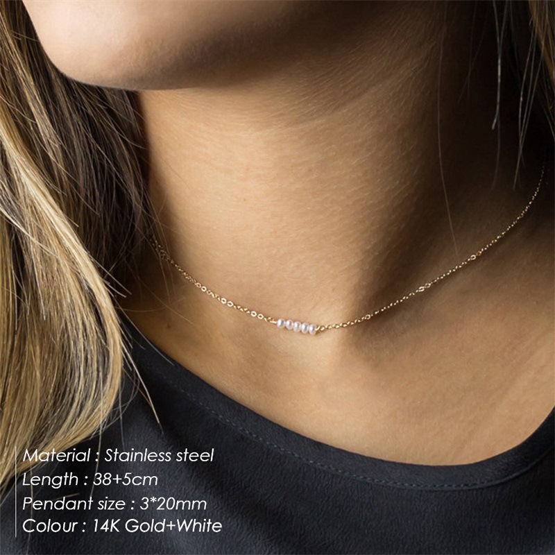 Mehrschichtige Edelstahl Halskette Für Damen Elegantes Design_voghion.com