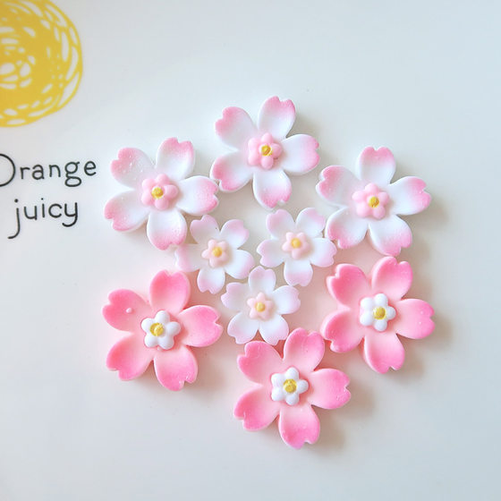 Pink cherry blossom resin accessories mobile phone case charger cream glue pink diy decoration materials wholesale