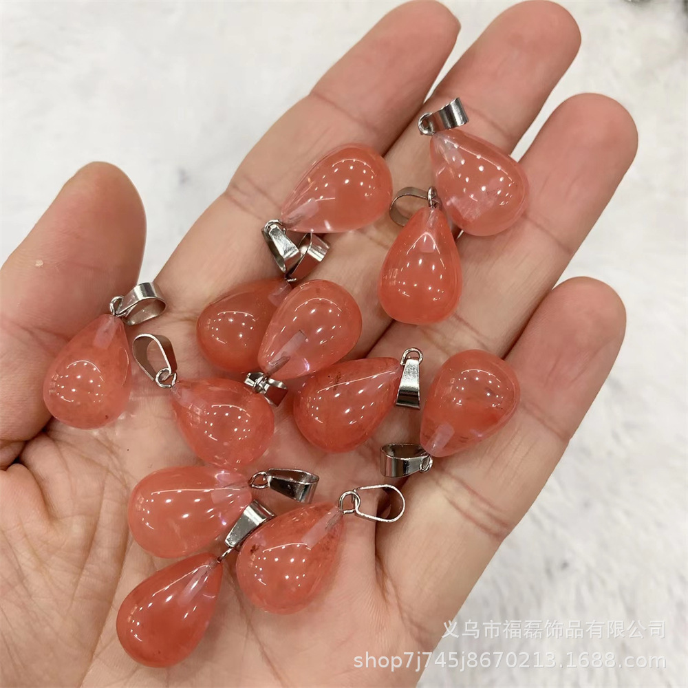 13*18mm ronda gota de agua colgante amatista natural Ojo de Tigre colgante de Piedra DIY pendientes collar de accesorios de la joyería al por mayor