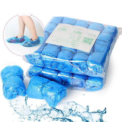 Wholesale new material disposable thick plastic shoe covers PE shoe covers waterproof shoe covers wholesale 100 pieces per pack