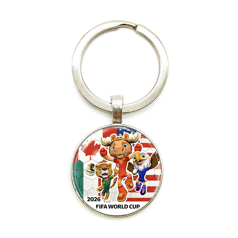 Copa del Mundo 2026 llaverera 48 banderas nacionales insignia colgante Estados Unidos, Canadá, México nuevos productos transfronterizos llaves de metal creativas
