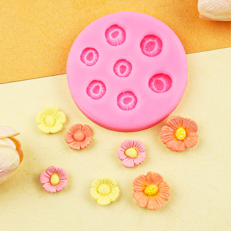 Flor de cerezo ciruela decoración fondant hornear pastel de chocolate molde de silicona epoxi yeso vela toque