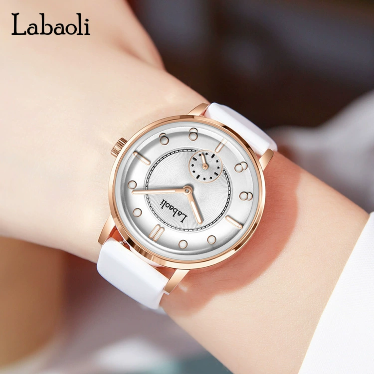 Новая женская часы Labaoli Labaoli модные силиконовые ремешок независимый секунды светящиеся часы распродажа