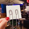 Long fashionable earrings with tassels, accessory, European style, diamond encrusted, internet celebrity, wholesale