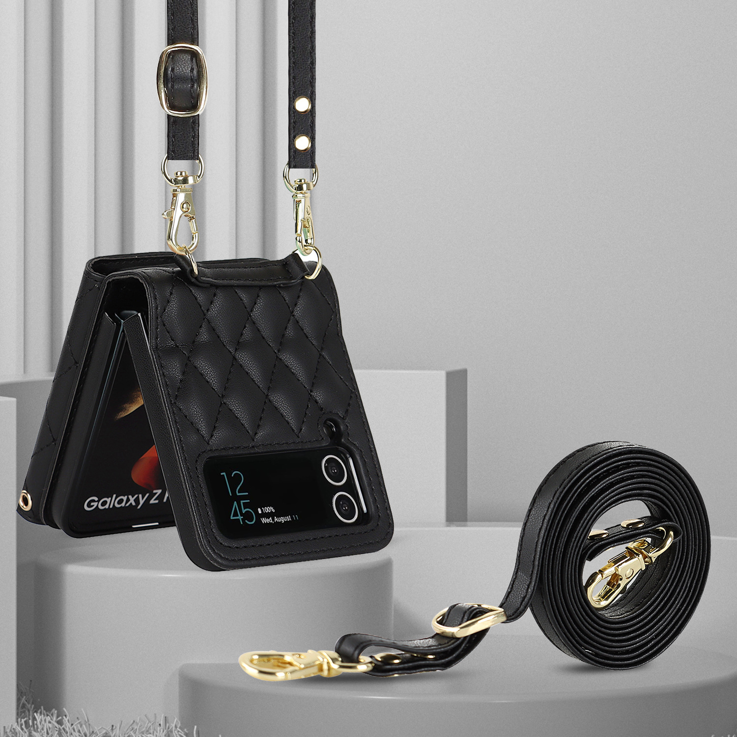 Unisex Crossbody Folding Phone Case Leather Case Accordion Suitable Phone Protective Case_voghion.com