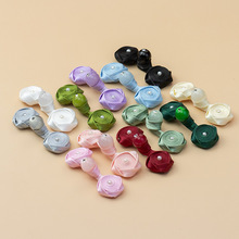 旗袍盘扣扣子复古风玉珠带钻玫瑰花扣手工编织纽扣唯美汉服装饰扣