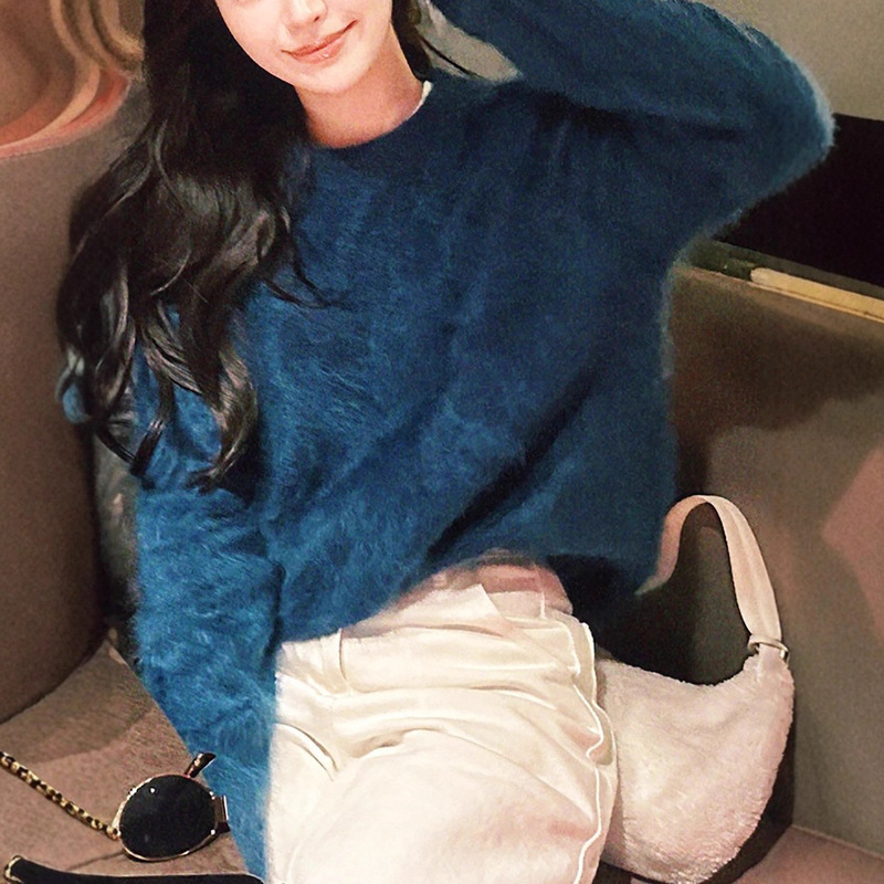 In-Stock Soft Luxury Brushed Cashmere Sheep Wool Albas Cashmere 230g Seamless One-Piece Shirt