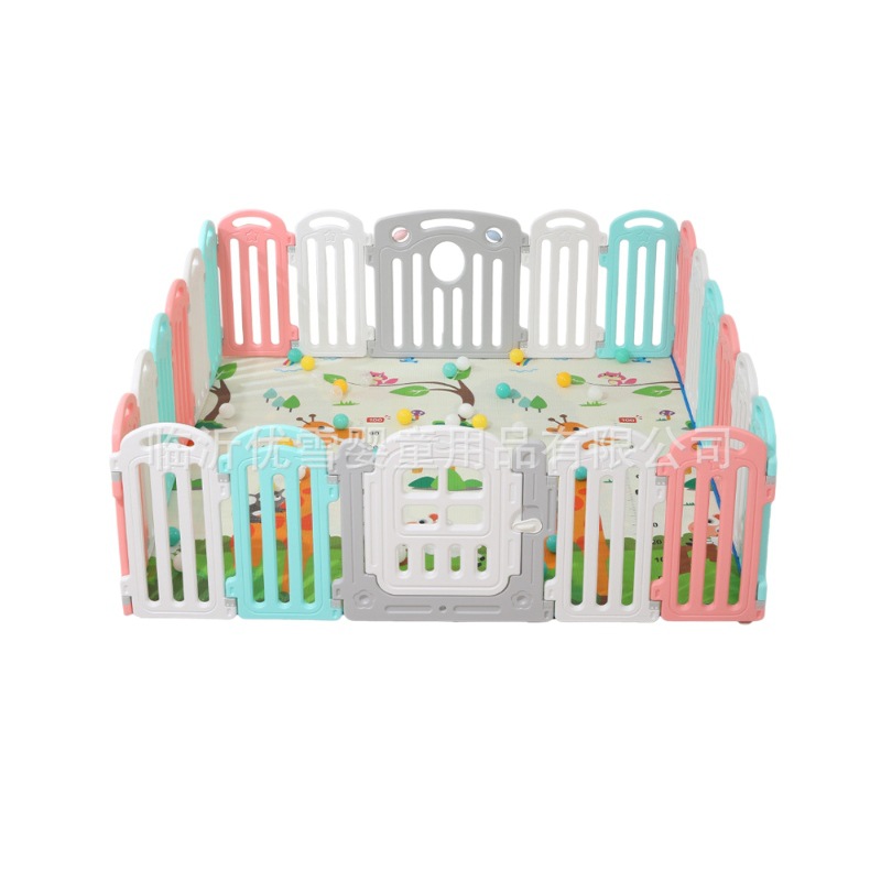 Yihai juego valla valla de protección para bebés en el suelo para niños rastrear almohadilla valla de protección para la sala de estar casa valla para niños pequeños