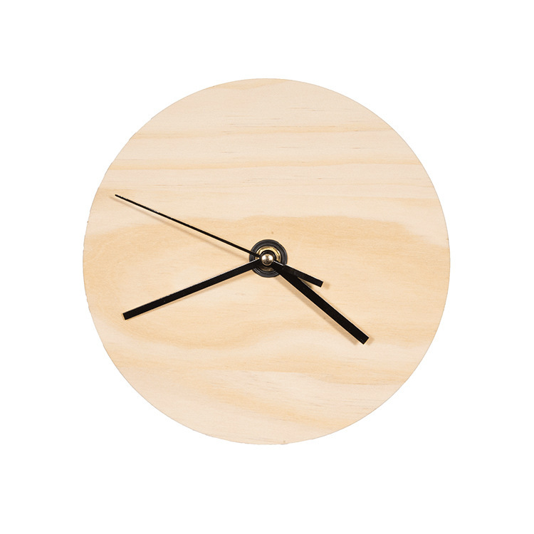 Source manufacturers thermal transfer fashion creative diy printable wood grain wooden craft board round wall clock