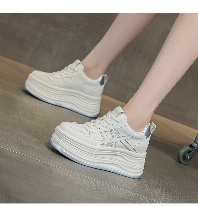 Giày sneaker nữ đế dày tăng chiều cao phong cách thể thao đa năng — M2985 lót đơn màu bạc, M2985-1 cộng với nhung đỏ, M2985-1 plus nhung bạc, M2985 lót đơn màu đỏ chi tiết 20