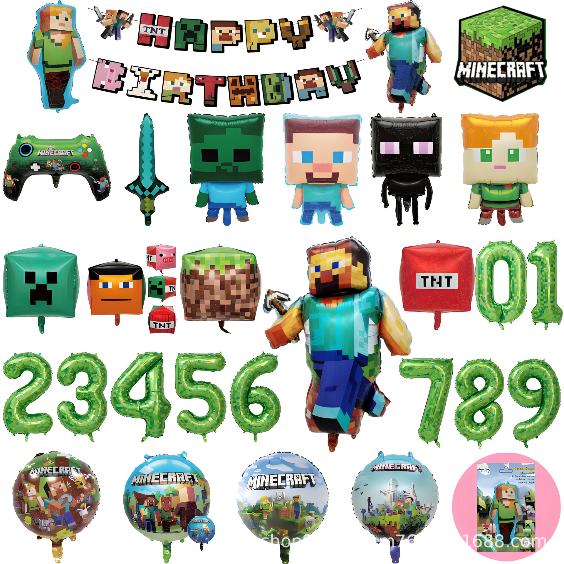 Minimum order of one piece Minecraft digital balloon flag balloon…