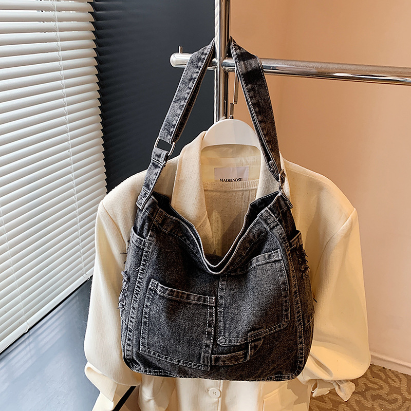 Nuevo bolso de hombro retro de gran capacidad para mujer bolso de mensajero de moda bolso de mezclilla de moda para estudiantes