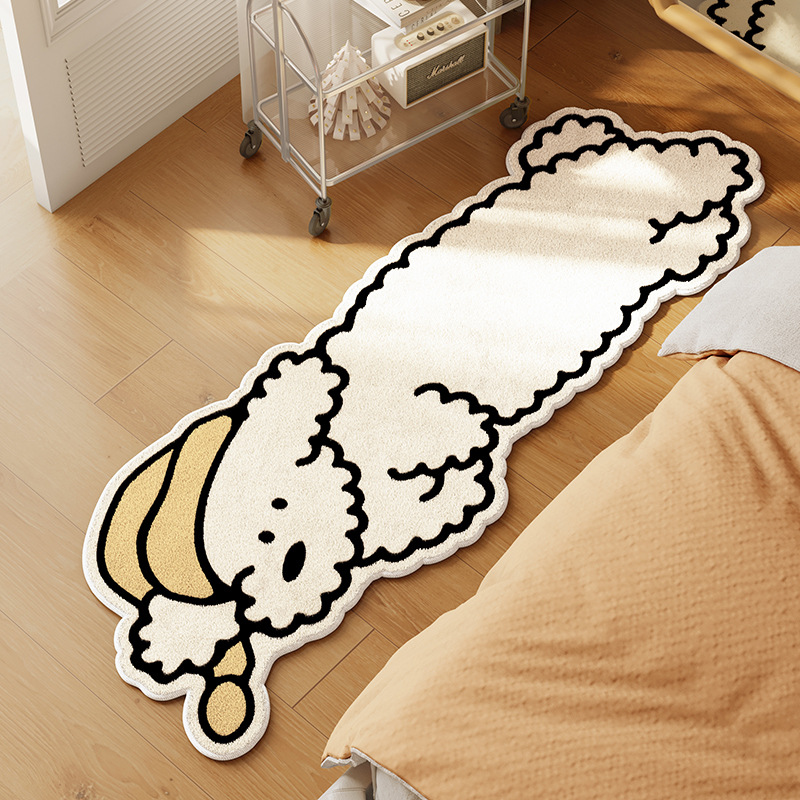 Cartoon puppy decorating bedroom carpet