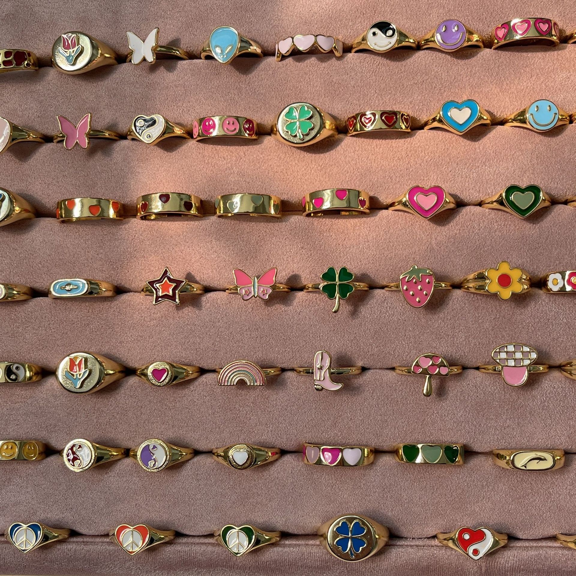 Fashion Heart Shape Copper Plating Open Ring 1 Piece