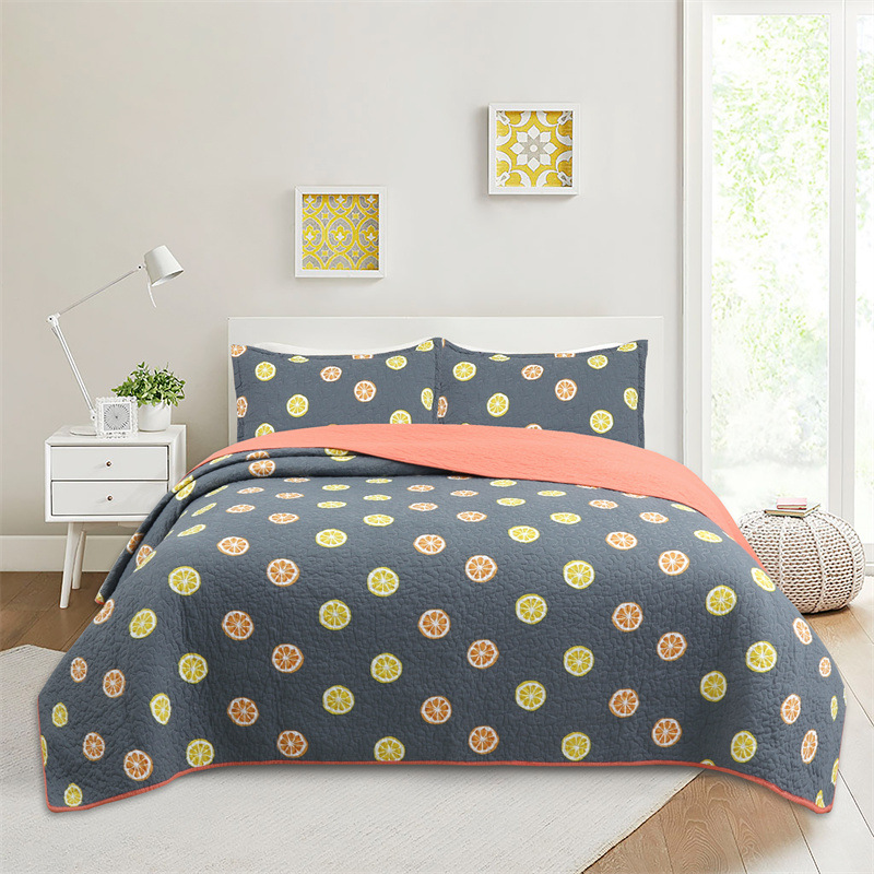 Quilted Bedding Set - Pure Cotton Embroidered Summer Quilt_voghion.com