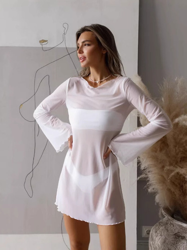 wildberriesТуника пляжная beach robe lace mesh skirt