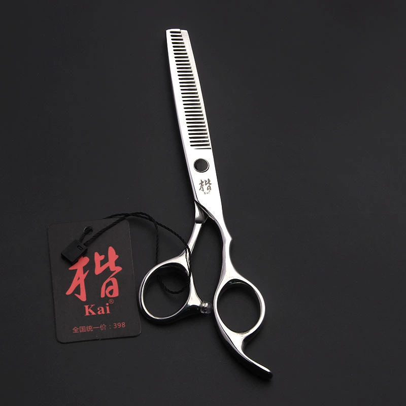 Hairdressing Scissors Set, 2-Piece (Flat + Thinning), black gemstone handles, salon kit