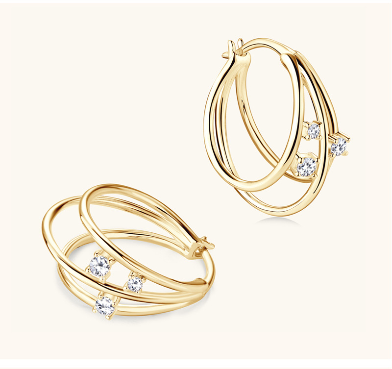 Holiday, Daily Occasion 925 Sterling Silver Material 1 Pair 925 Sterling Silver Moissanite Solid Color Earrings