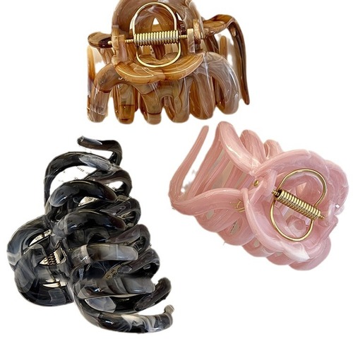 Huge can grab ~ Extra large ink pumpkin grab clip women's new high-end back head shark clip hairpin hair accessories summer