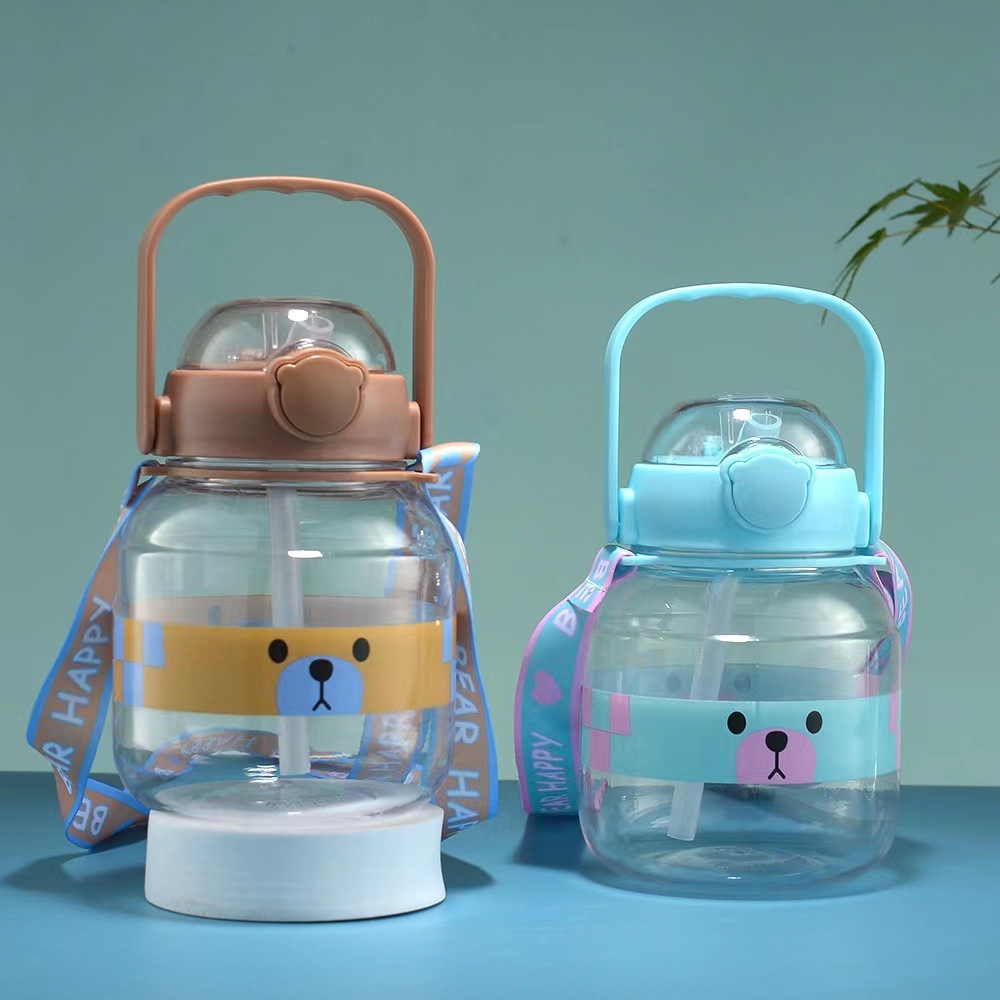 Botella de agua infantil portátil, plástico de gran capacidad