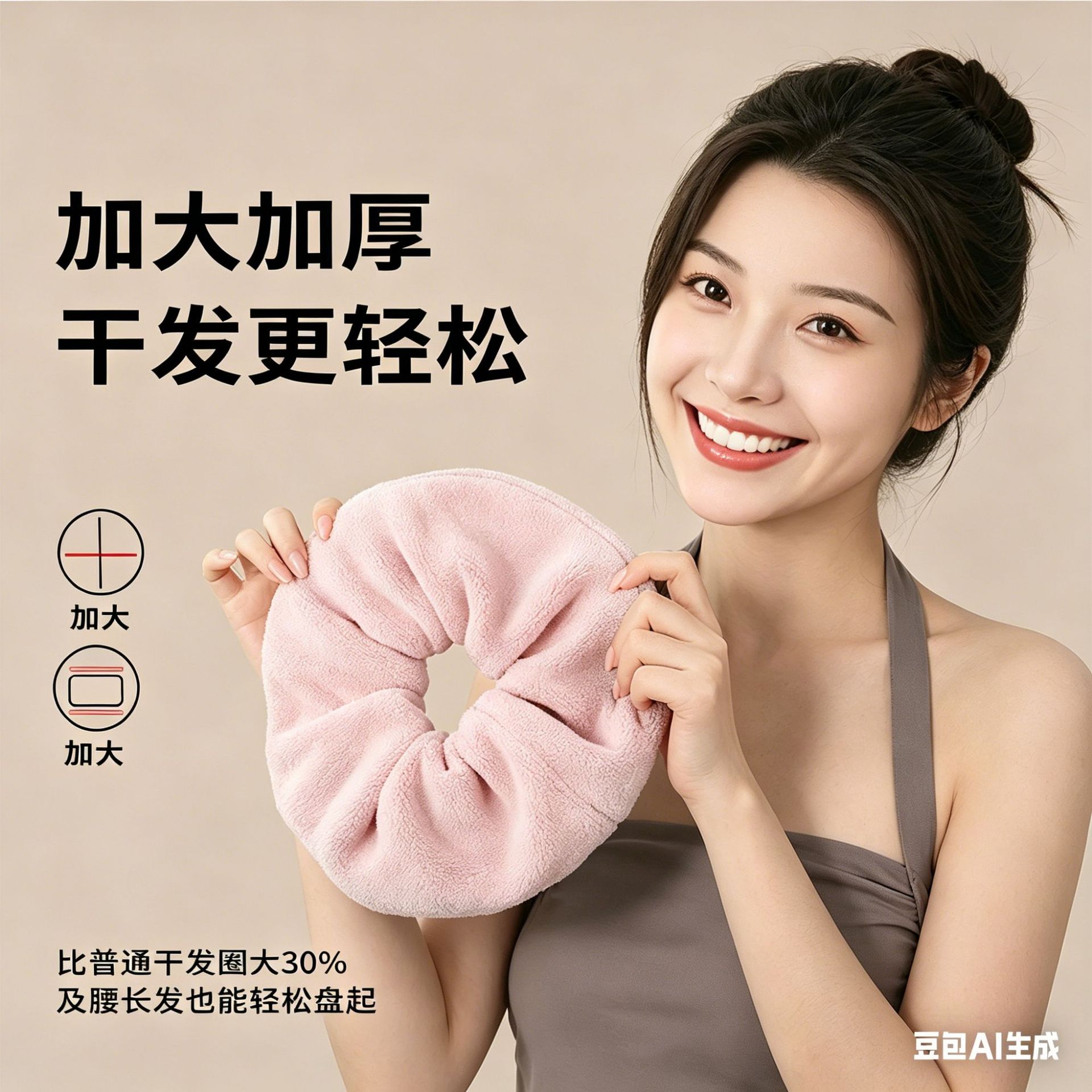 Large Hair Drying Towel, Absorbent Plush Hair Tie, Gentle on Hair, Dual-Use for Washing Face, Simple Hair Drying Cap