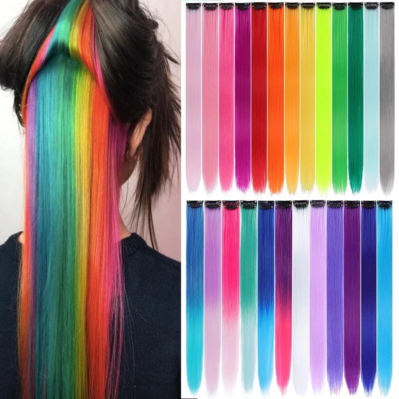 Foreign trade color gradient highlighting seamless natural wig piece invisible single clip hanging ear dyeing hair patch wig Foreign trade color gradient highlighting seamless natural wig piece invisible single clip hanging ear dyeing hair patch wig