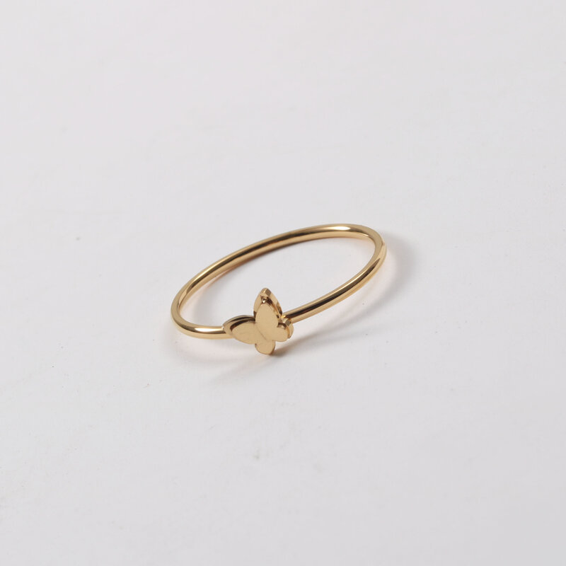 Simple Style Butterfly Titanium Steel Plating Rings