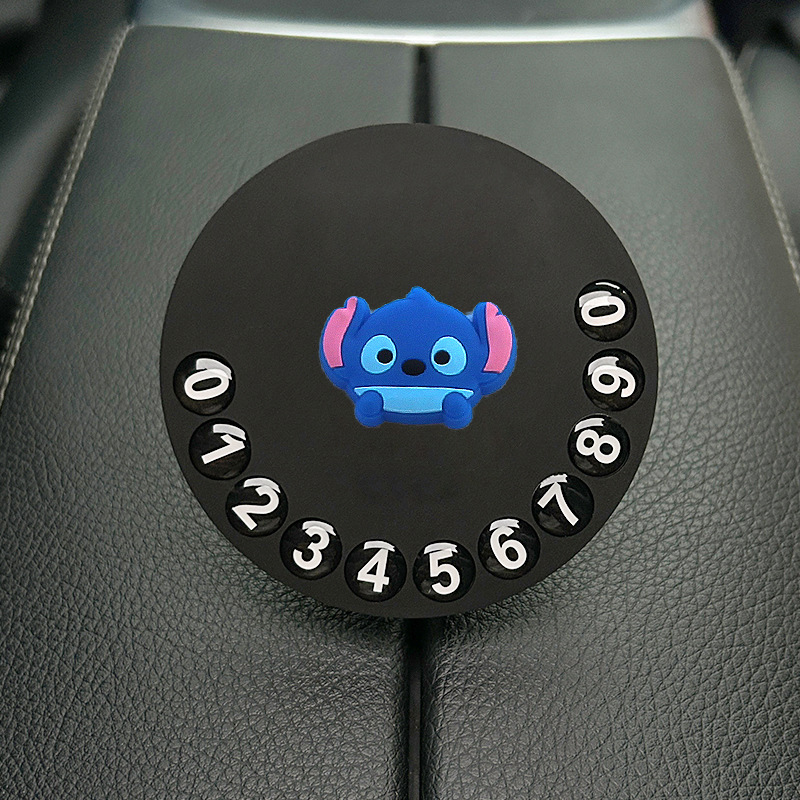 Tarjeta de estacionamiento temporal de dibujos animados de automóvil, matrícula de desplazamiento de automóvil privado de alta calidad creativa y linda, número de teléfono de automóvil móvil
