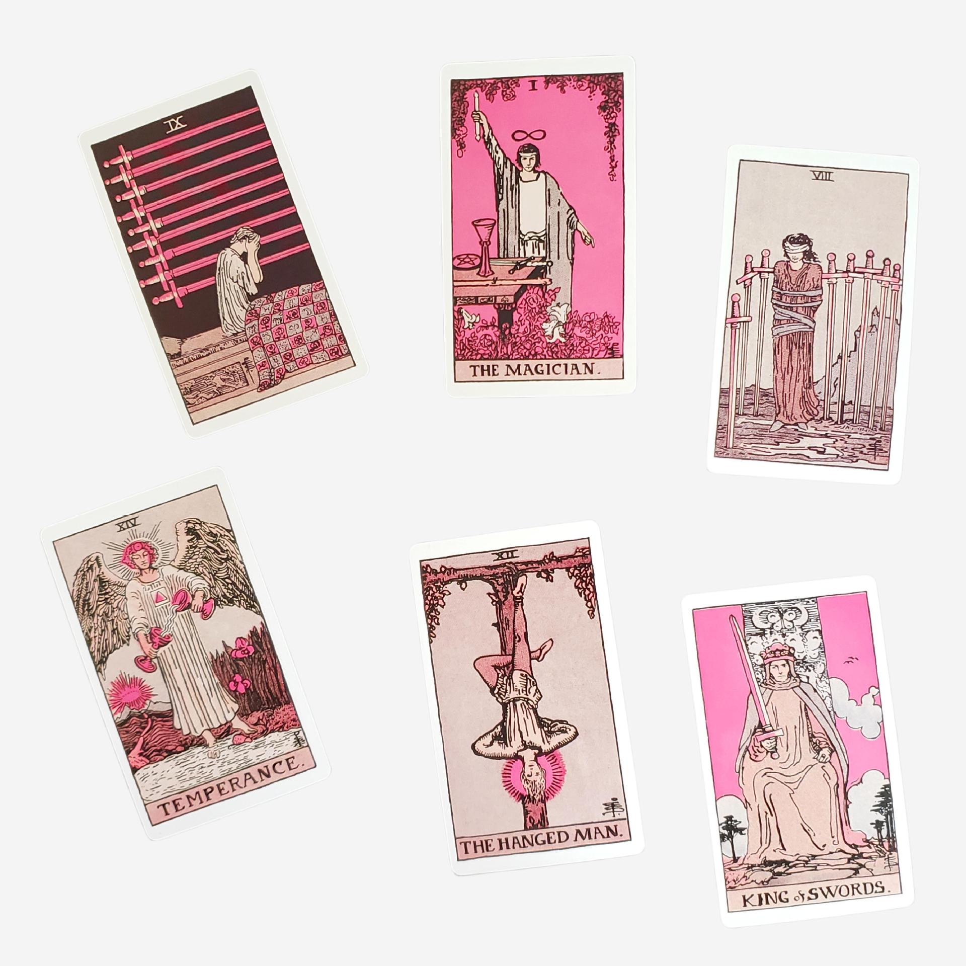 Waite Tarot Cards For Beginners Pink Edition Party Game_voghion.com