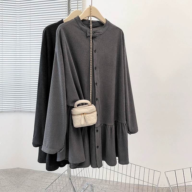 Осенний и зимний новый 260 плюс большой размер с круглым вырезом с длинными рукавами