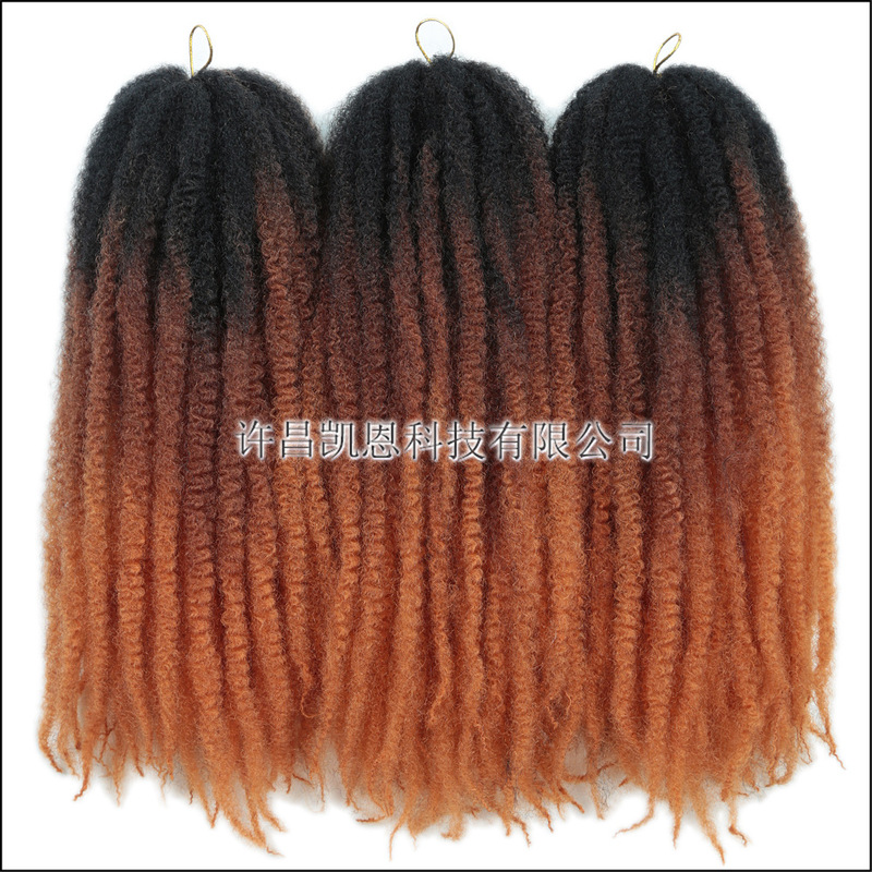 Foreign Trade Hot Dirty Braid Wig Afro kinky curly marley twist Hand Tear Caterpillar