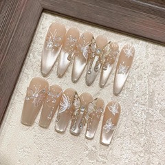 【方寸の蝶】12枚の手作り蝶が甲純手作りのネイルシールを着て、千金の高級感を取り外します。