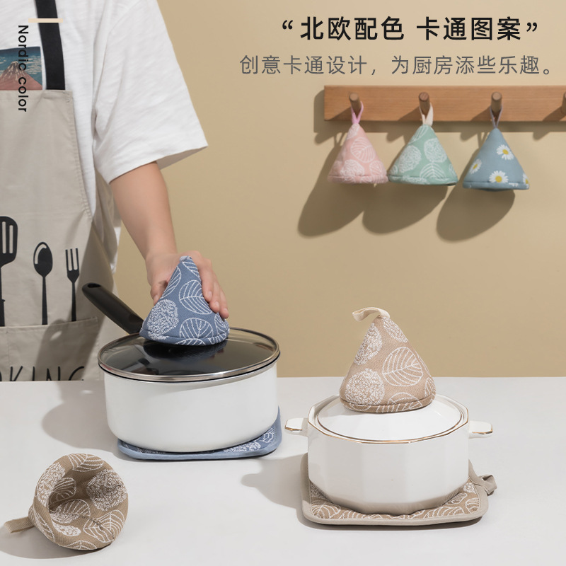 전자 레인지 장갑 방화 단열 패드 냄비 이어 캡 고온 주방 오븐 장갑 베이킹 장갑 5 개