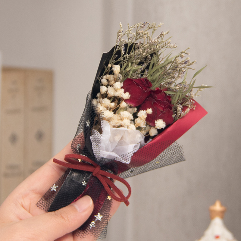 Mini flores eternas rosas con estrellas terminadas, pequeños ramos de flores, Día de San Valentín, Día del Maestro, Regalos para maestros y amigos.