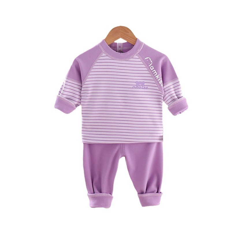 子供用保温下着セット赤ちゃん無骨秋衣秋ズボン2024徳パイル肩家庭服男女児童パジャマ|undefined