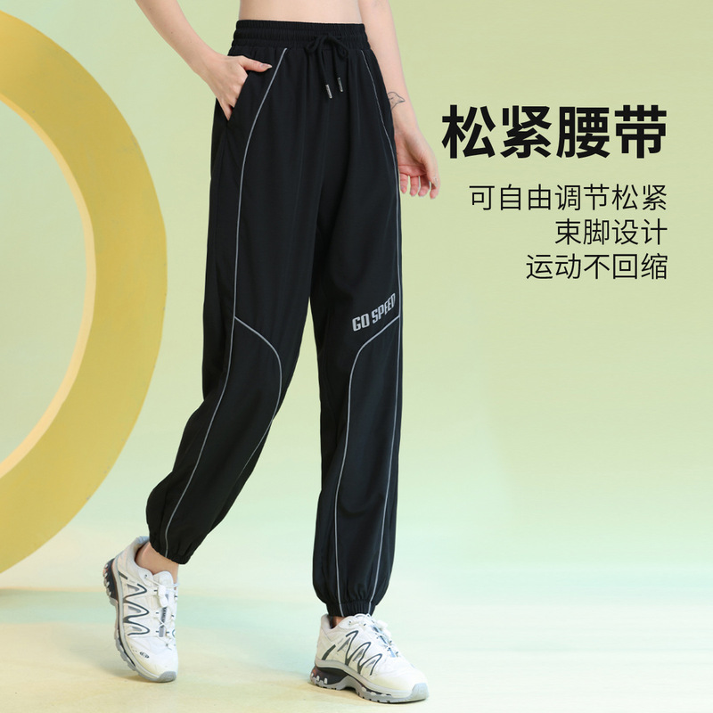 Spring and Summer Thin 2025 New Sunscreen Draping High Waist Training Quick-Drying Women's Casual Women's Loose Leg Yoga Pants