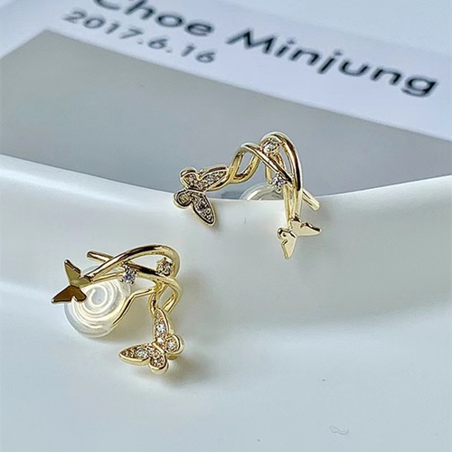 No piercing ear clips for women, butterfly high-end mosquito coil discs, gentle design, new compact earrings, painless ear clips