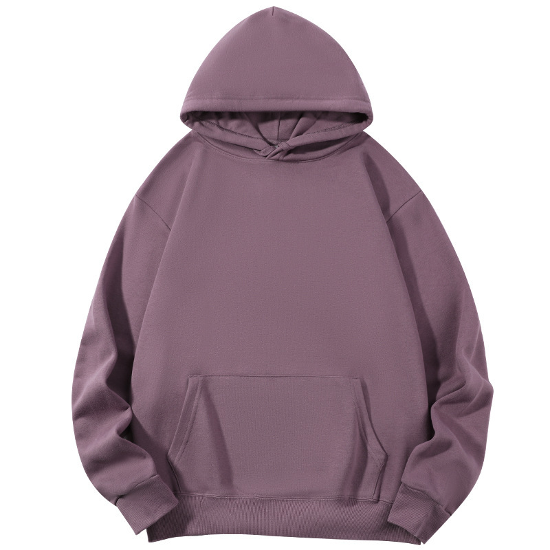 Suéter con capucha de algodón pesado de 380g, gran felpa, suéter casual de otoño e invierno suelto de color sólido americano, marea oversive