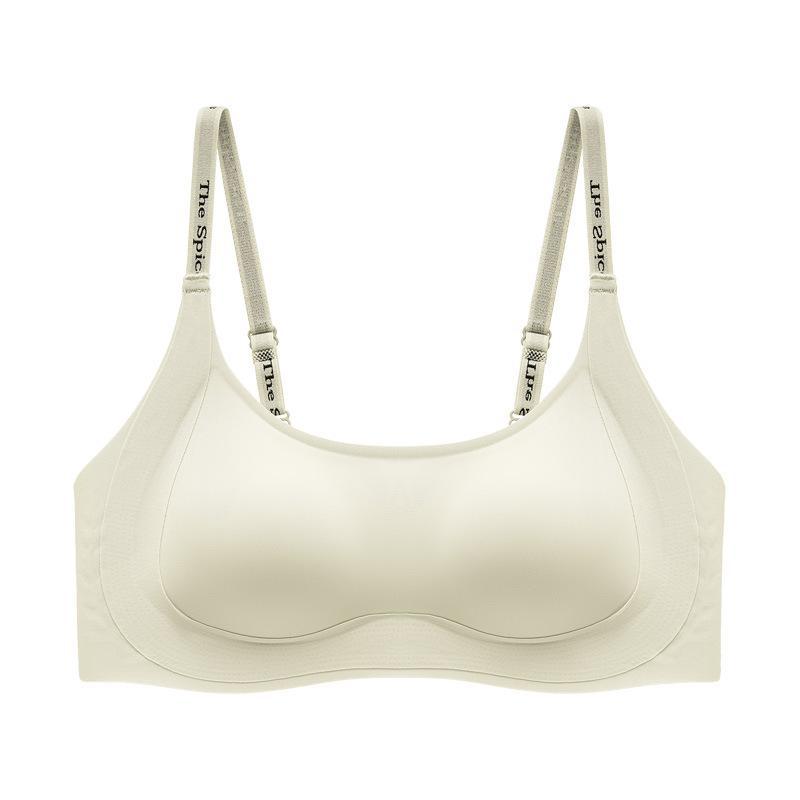 Levante ropa interior de soporte suave damas sin marcas sin anillo de acero sujetador recopilado contra la caída del pecho delgado sujetador