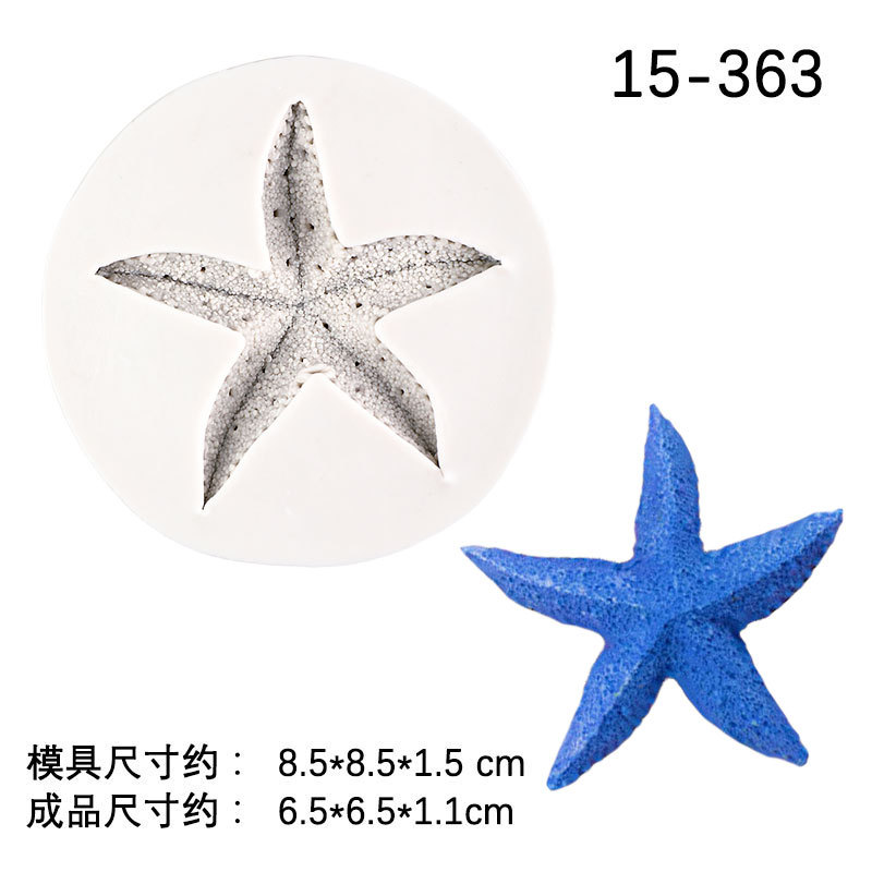 Simulación estrella de mar silicona molde aromaterapia vela yeso hecho a mano jabón fondant chocolate decoración Accesorios