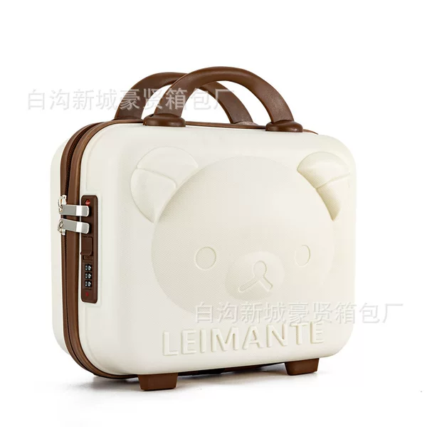 Mini suitcase gift suitcase bear cosmetic case PP luggage wedding gift storage 14-inch cartoon