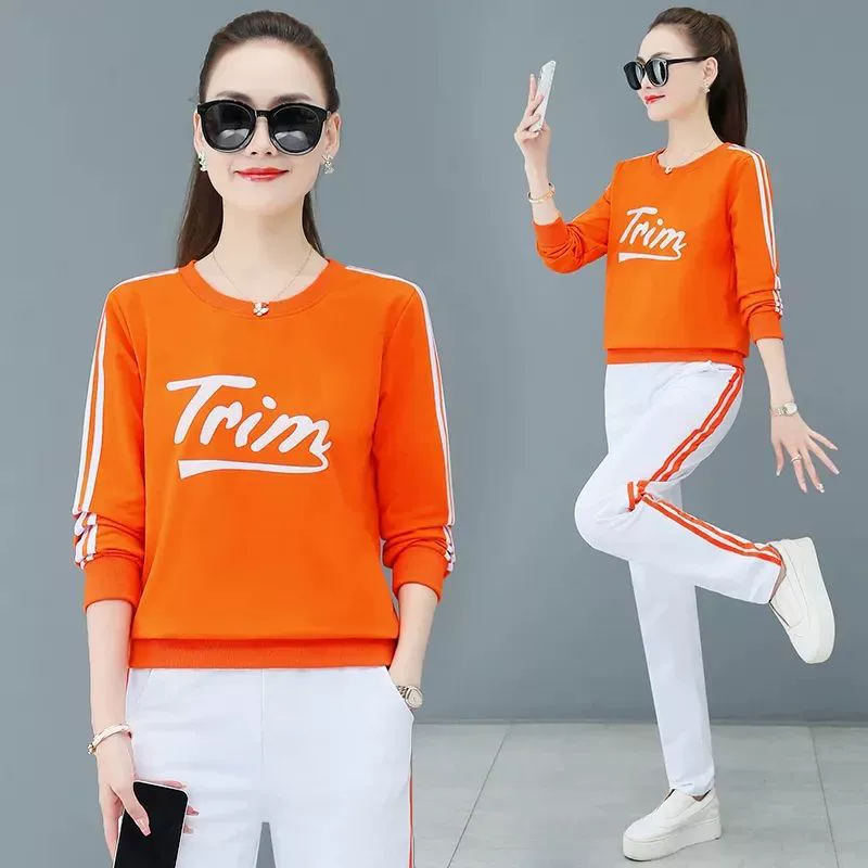 Повседневный набор из двух частей призрачного шага костюмы новая мода свободная спортивная одежда большого размера с длинными рукавами