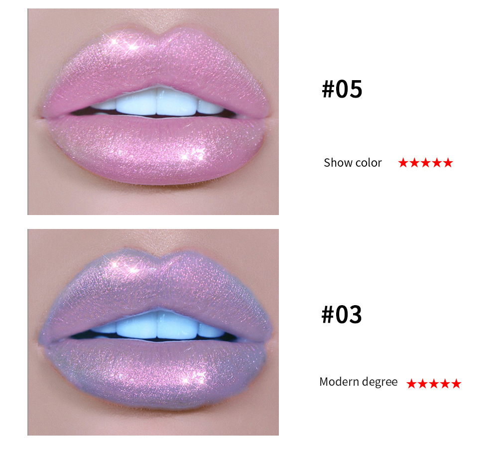 Cross-border Pearlescent Lip Gloss Mermaid HANDAIYAN Long-lasting Moisturizing, Dazzling Bright and Polarized Lip gloss Lip Gloss undefined