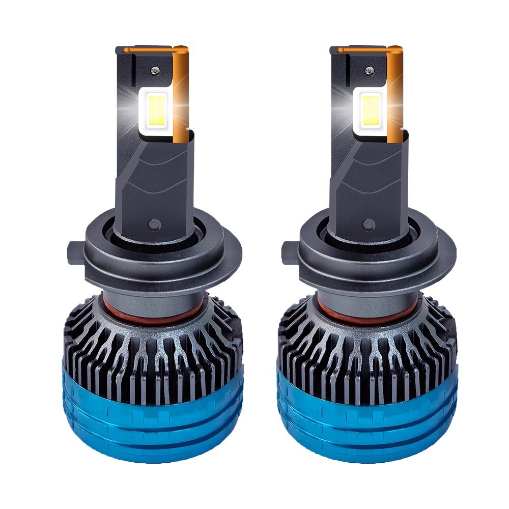 Copper LED headlights with laser, lantern, bulb, high power