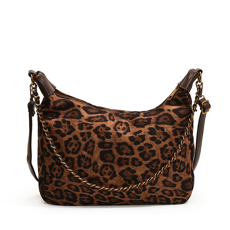 Bolsa de brazo retro cadena transfronteriza para mujeres 2025 nuevo otoño invierno leopardo de alta calidad bolso de hombro bolso de viaje