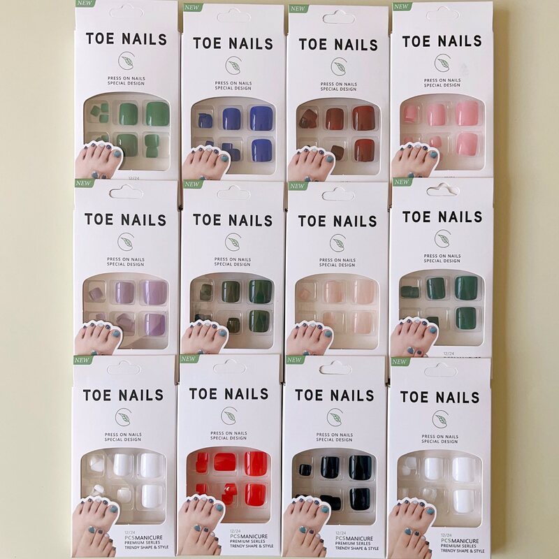 Spring and Summer New Solid Color Foot Jelly Gel Nail Stickers Manicure Stickers Toenail Patch Toenail Stickers Manicure Finished Products