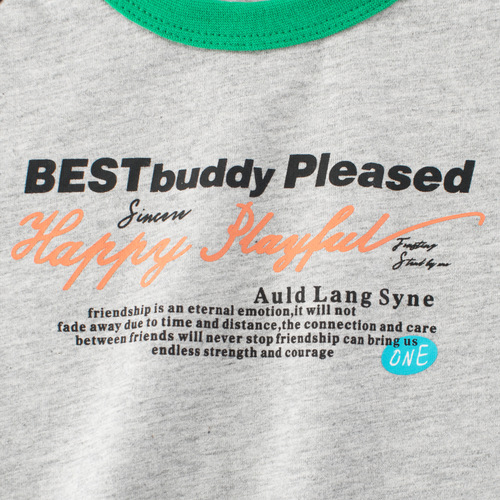 27kids Korean children's fashion summer 2025 new boy letter short-sleeved T-shirt baby clothes drop shipping one piece